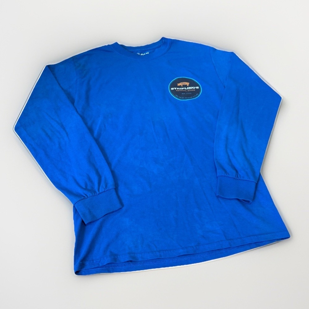 Vintage Gilden Dry Blend Long sleeve Blue Blank Size S Striplings General Store - Picture 1 of 6